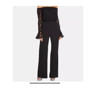 Adrianna Papell off the shoulder lace jumpsuit